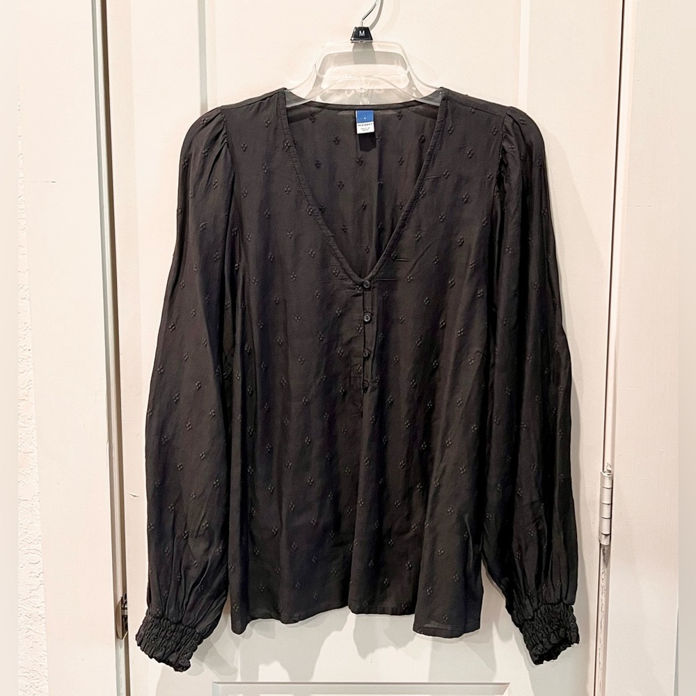 Old Navy Black Blouse with Button Detail